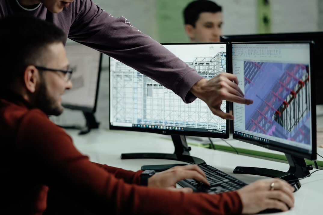 person using automation software